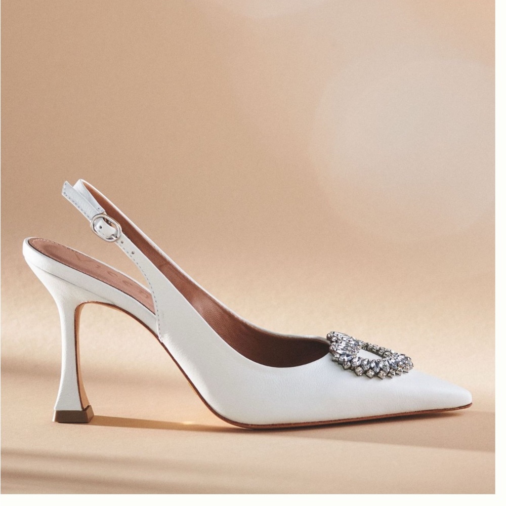 Vicenza Crystal Heart Slingback Pumps